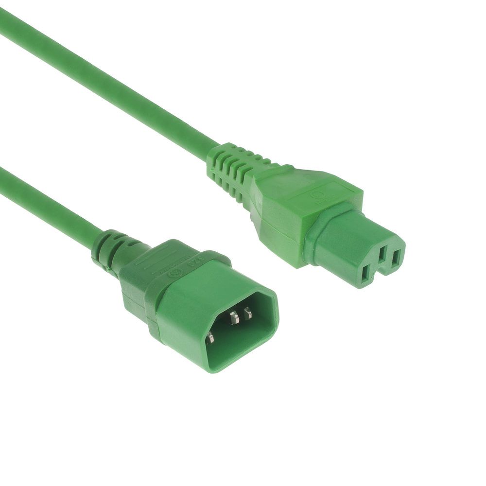 ACT ACT Powercord C14 - C15 green 0.6 m