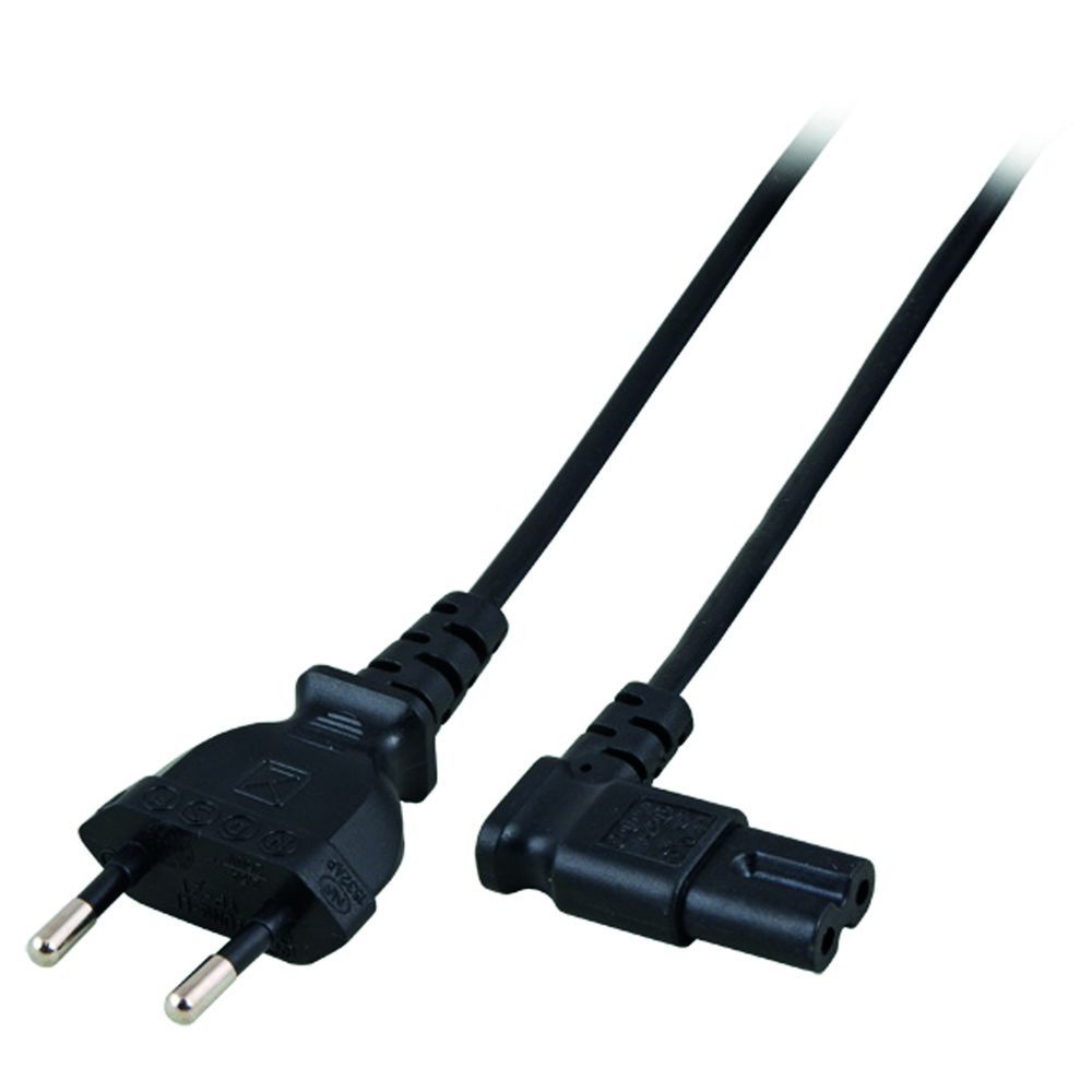 ACT Powercord Euro male - C7 female (angled left/right) 2m Black