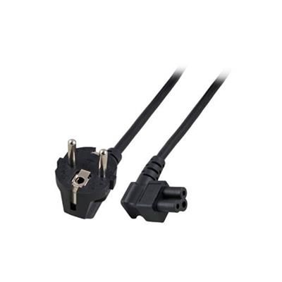 ACT Powercord mains connector Schuko CEE 7/7 male (angled) - C5 (angled) IEC 5m Black
