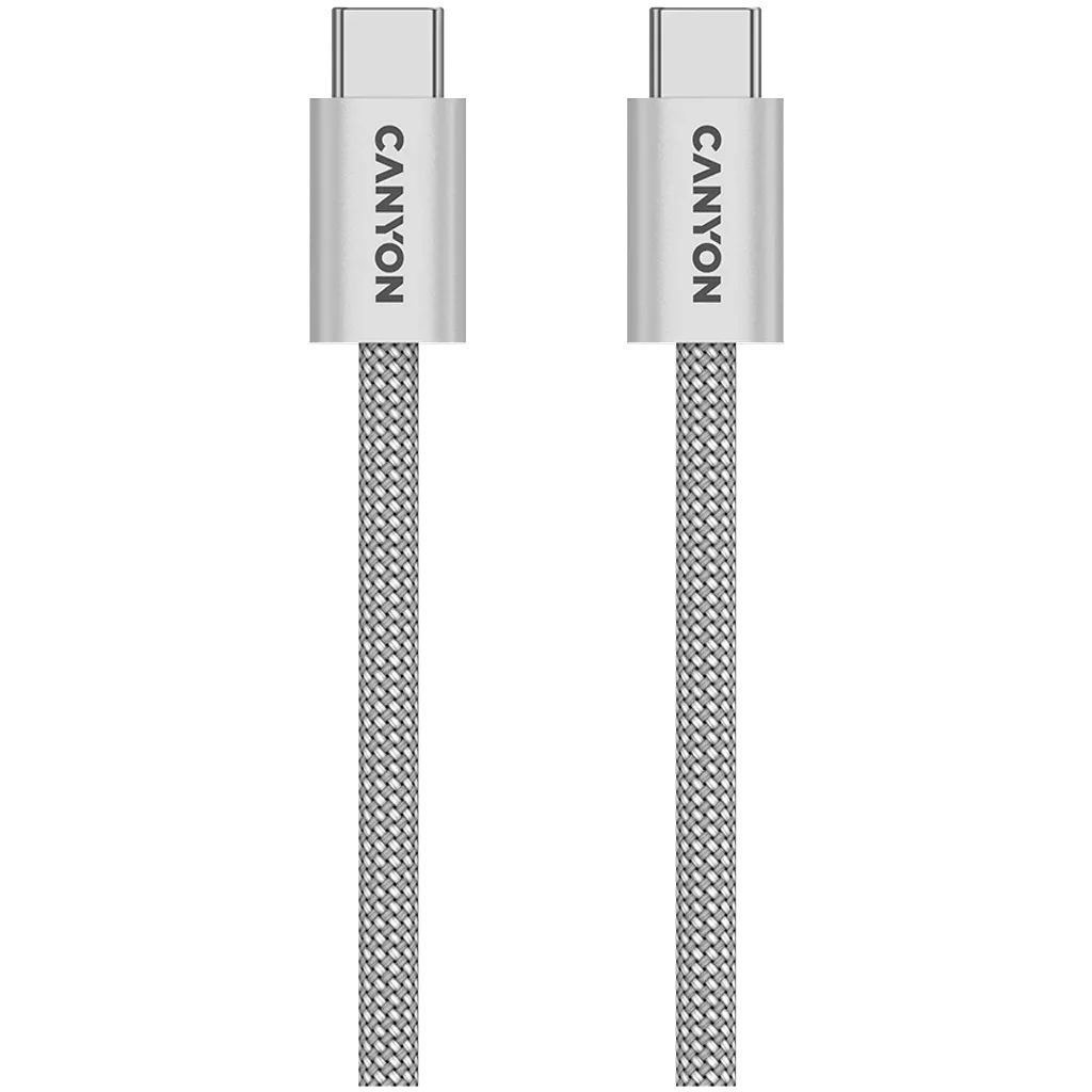 Canyon CND-CCMG60AB15LG OnWire 60MG C-C 60W Magnet Braided cable 1m Light Grey