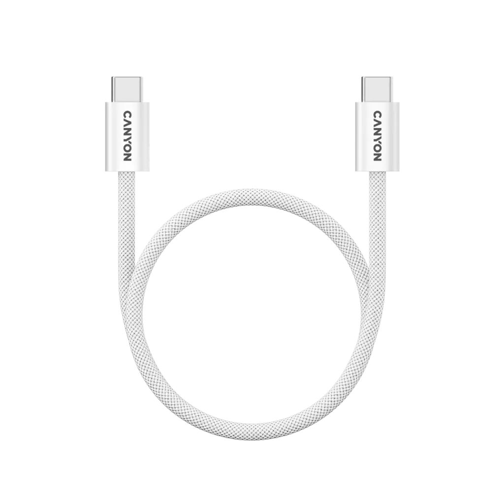 Canyon CND-CCMG60AB15W OnWire 60MG C-C 60W Magnet Braided cable 1m White
