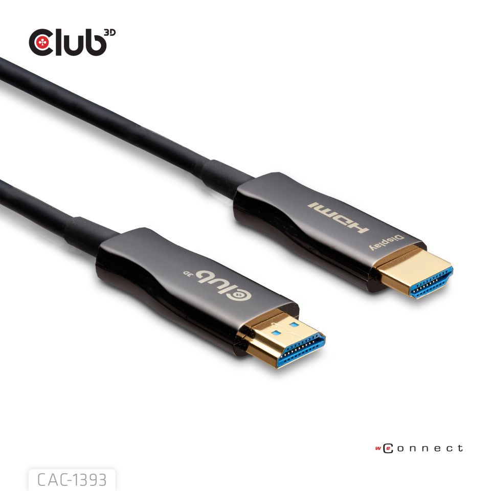 Club3D HDMI Hybrid AOC Cable 8K60Hz/4K120Hz 50m Black
