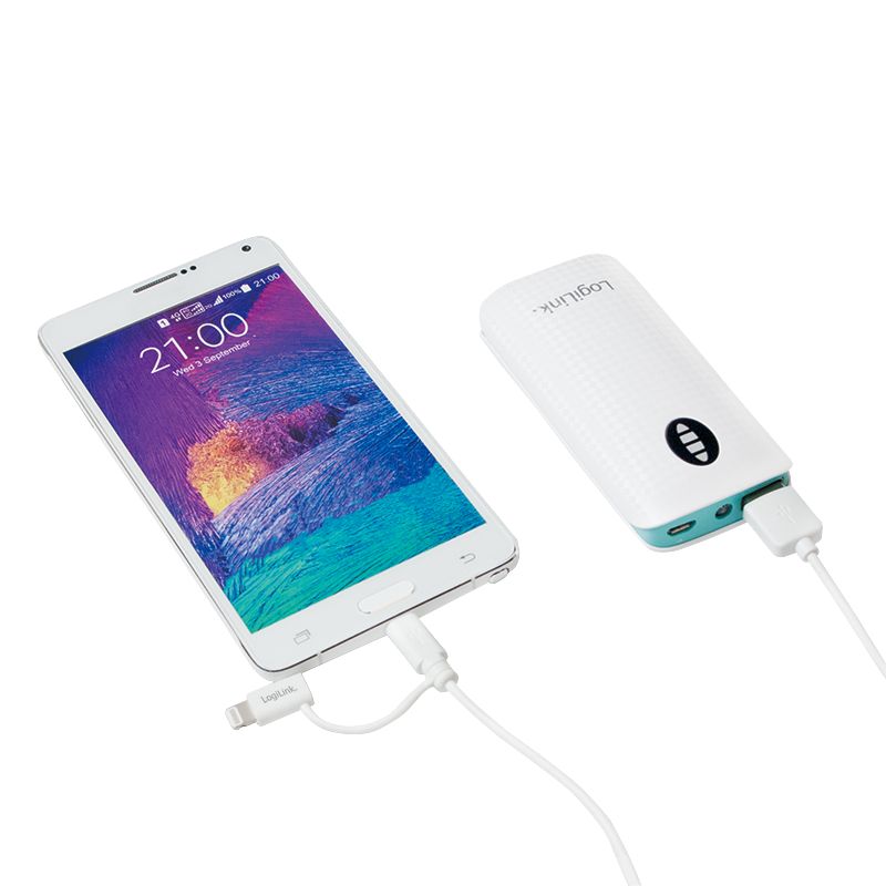 Logilink USB 2.0 cable USB-A/M to Micro-USB + Lightning/M 1m White