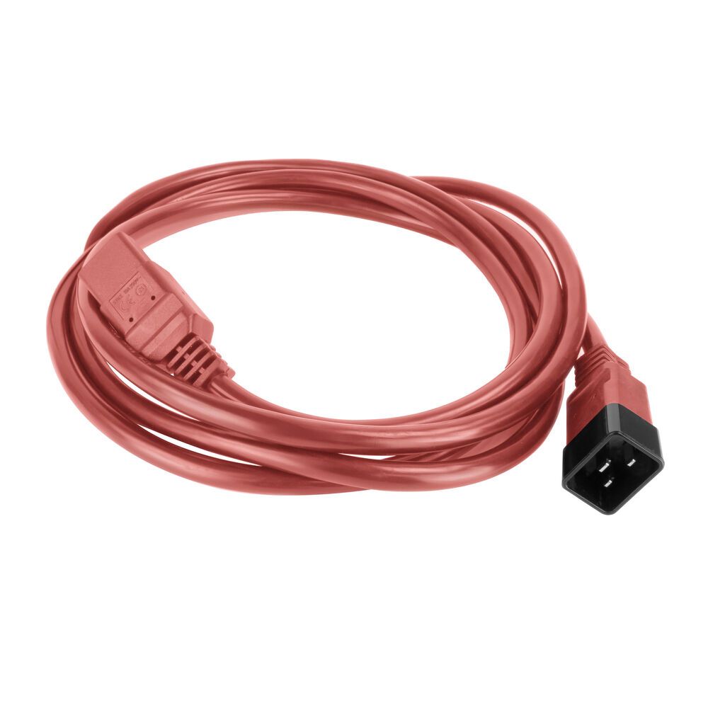 ACT Powercord C20 male - C21 famale 2m Red