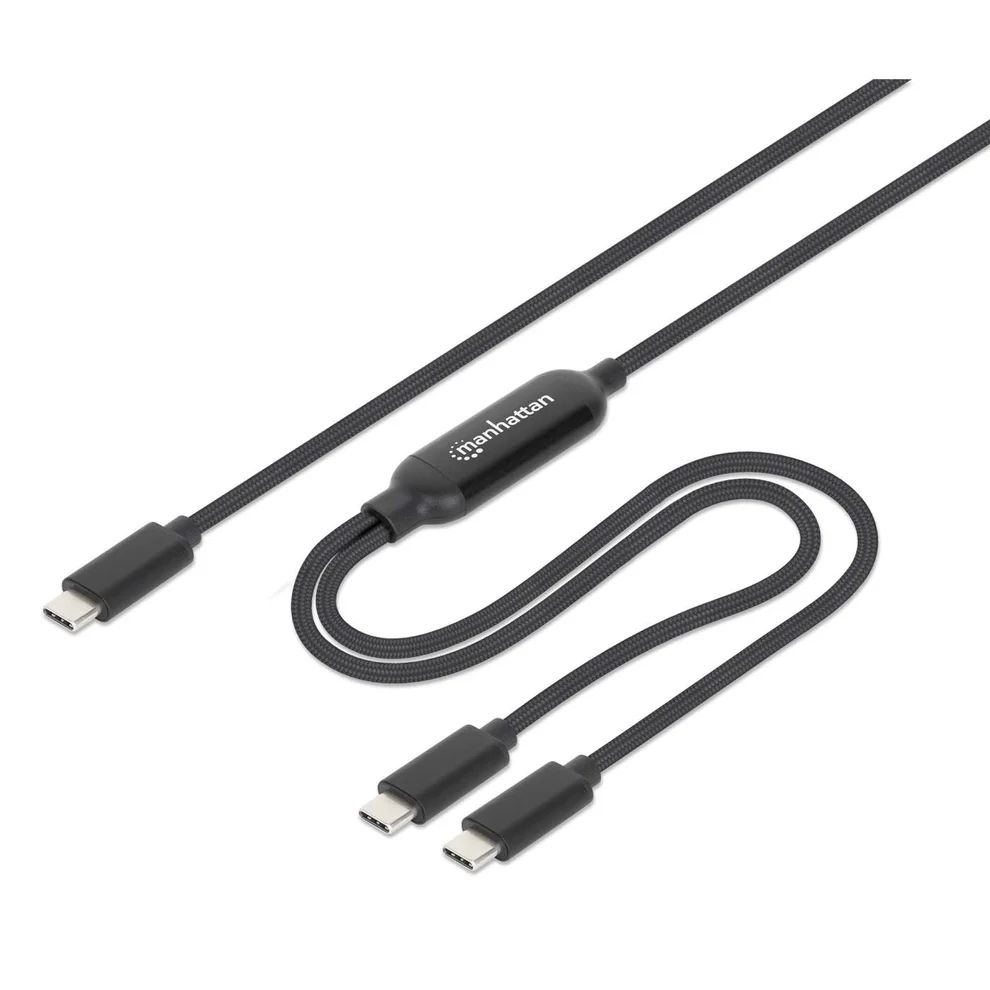 Manhattan Dual USB-C Charging Cable 100W 2m Black