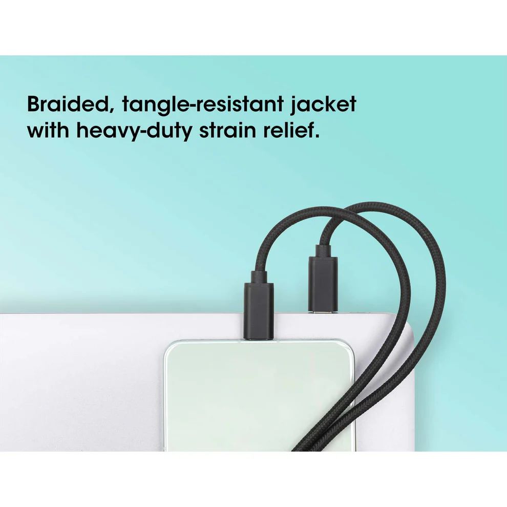 Manhattan Dual USB-C Charging Cable 100W 2m Black