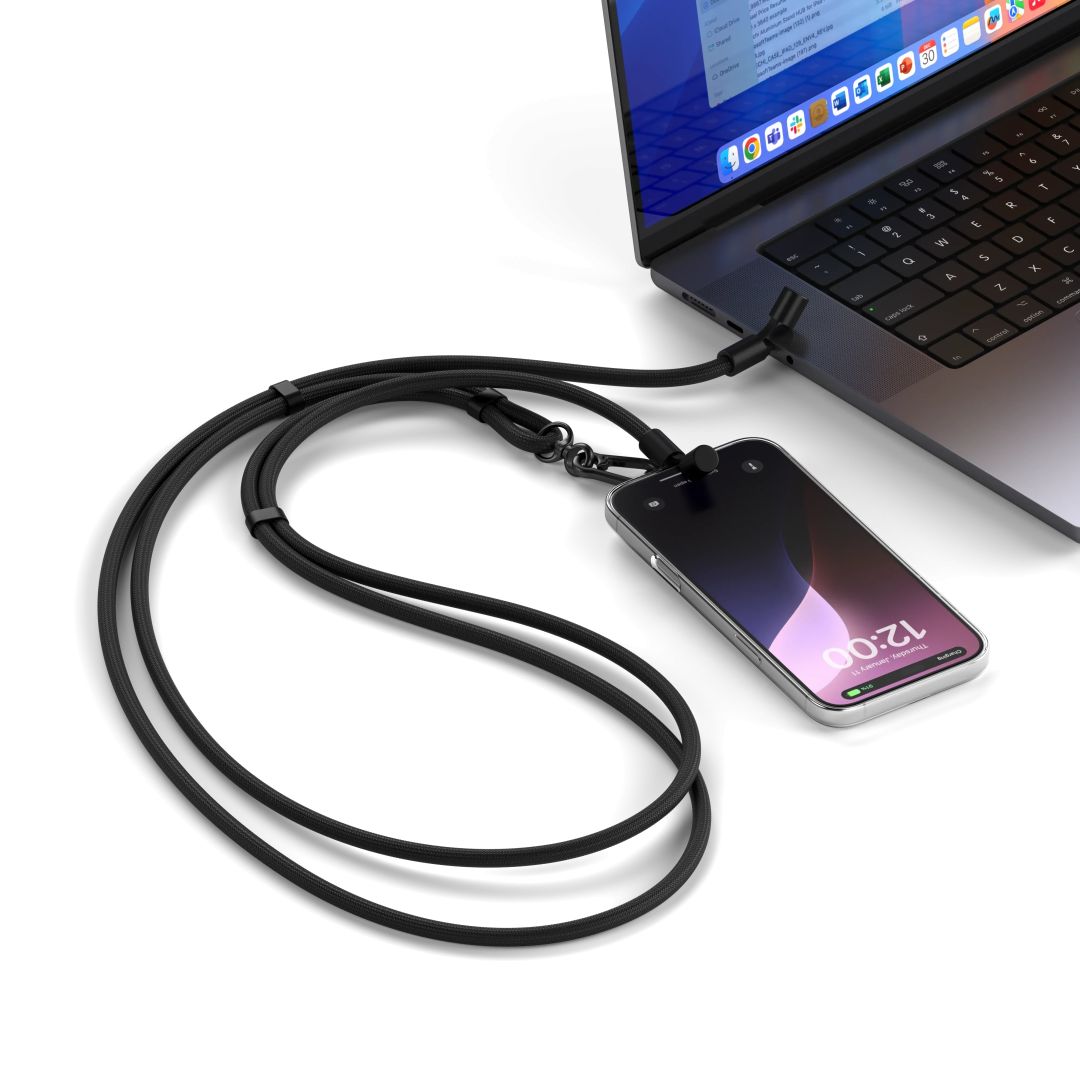 Satechi OntheGo Crossbody Lanyard Cable 1,5m Black