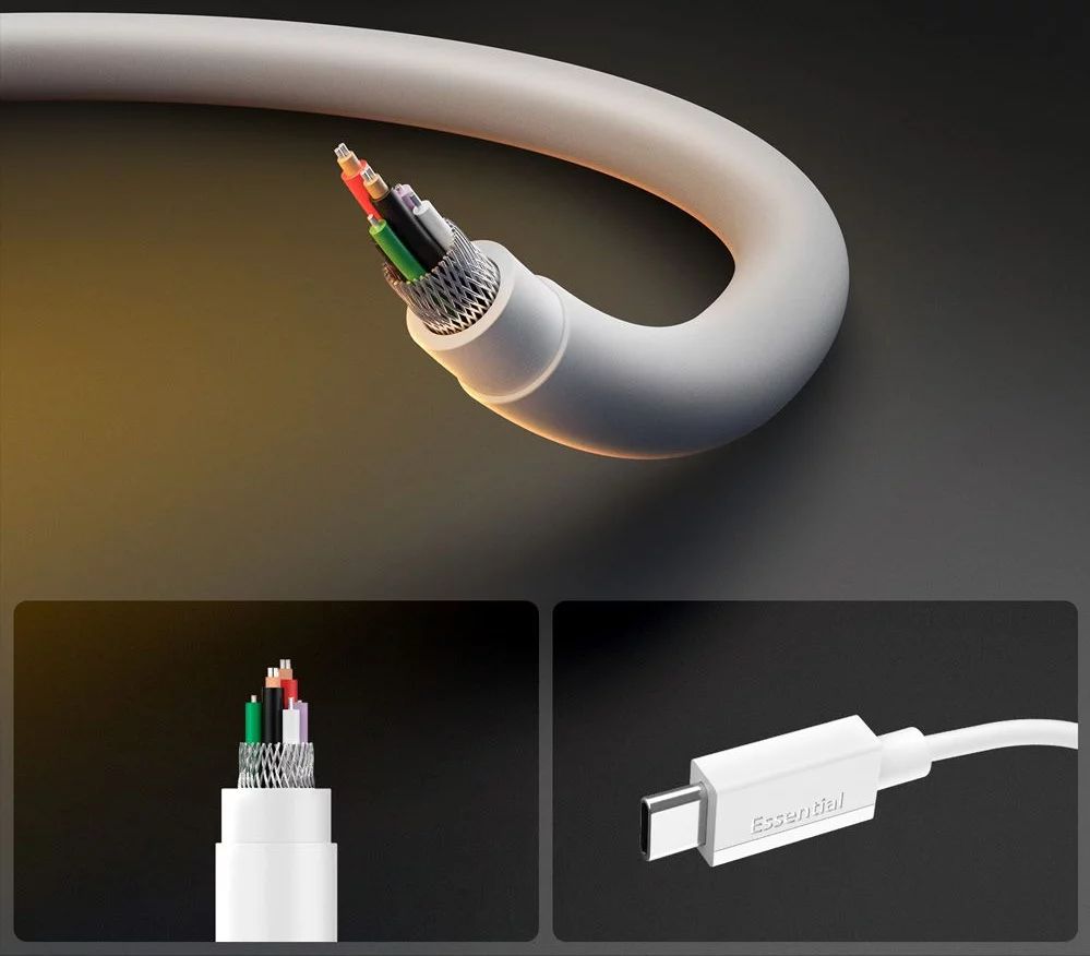 Spigen Essential USB-C to USB C-60W Cable 1m White