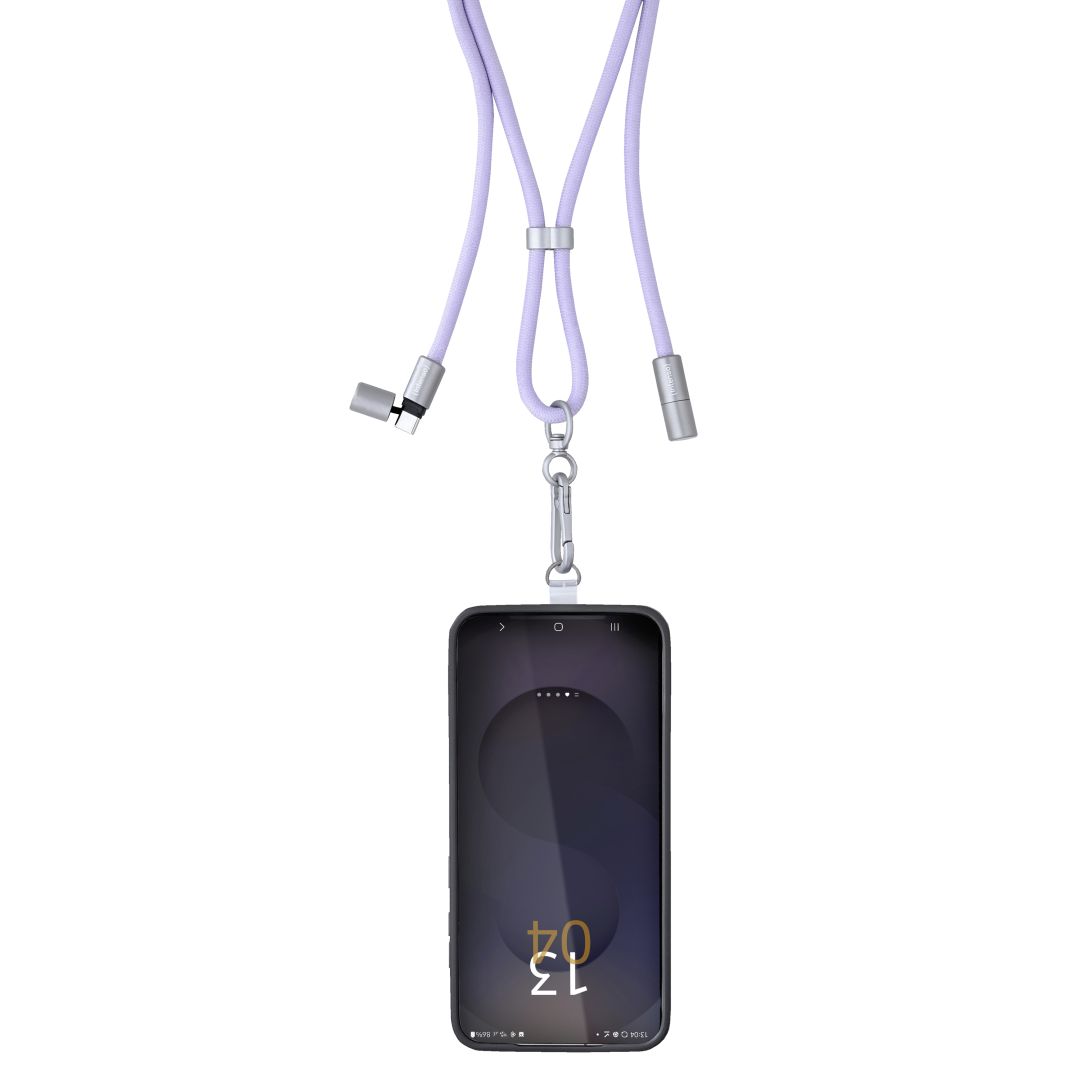 Intenso Cell Phone Charging Lanyard Cable 1,65m Purple
