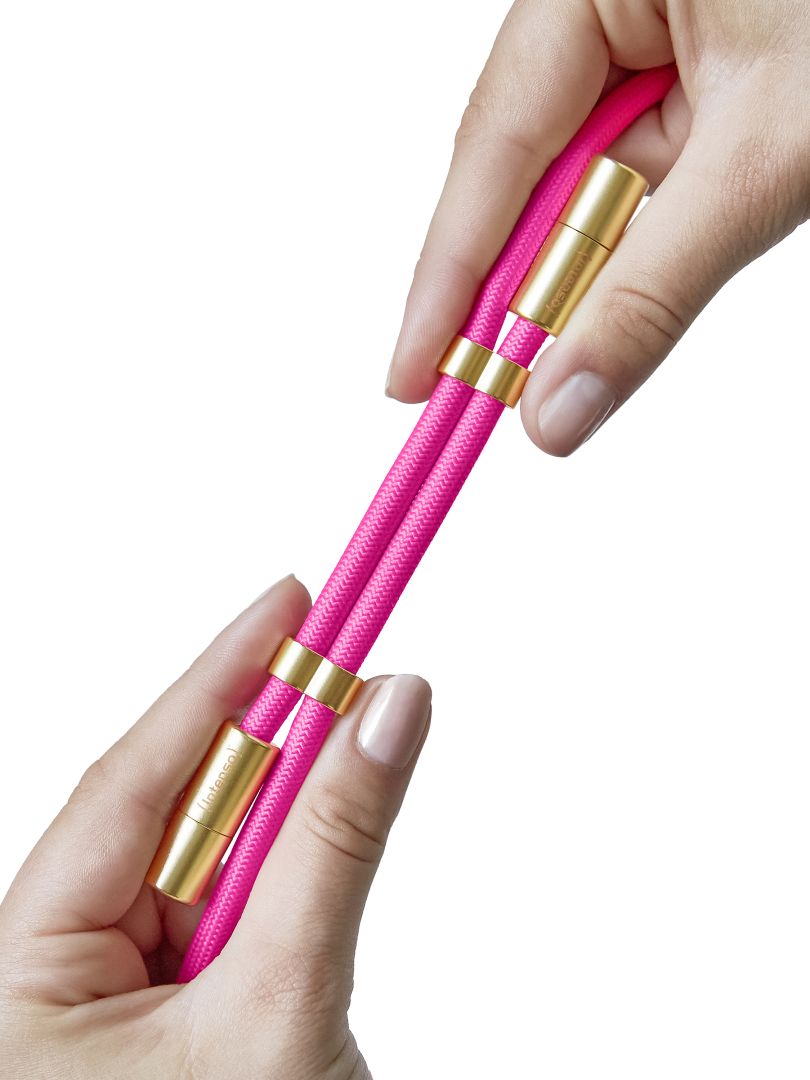 Intenso Cell Phone Charging Lanyard Cable 1,65m Neon Pink