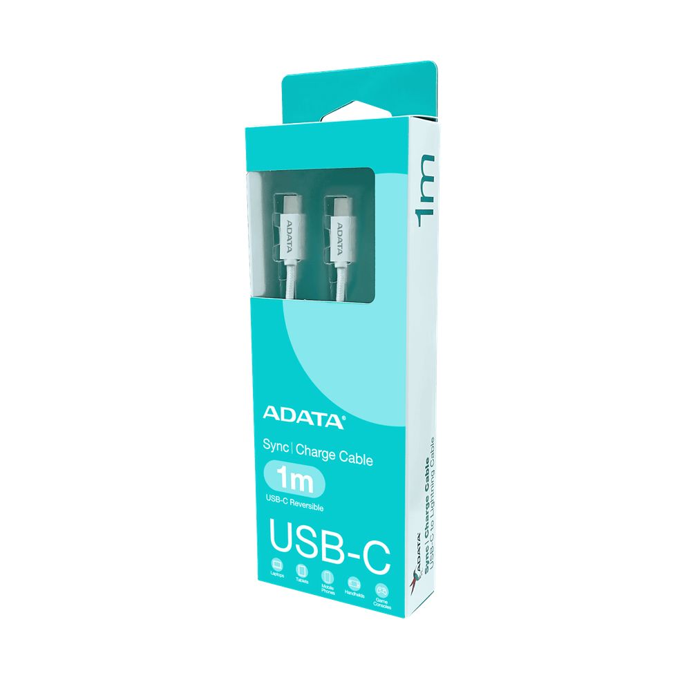 A-Data USB-C to USB-C Cable 1m White
