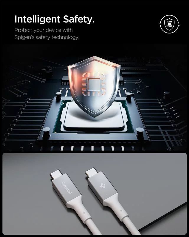 Spigen Essential USB C to USB C 100W Cable 1m White