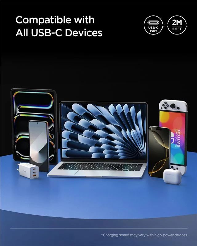 Spigen Essential USB C to USB C 100W Cable 2m White