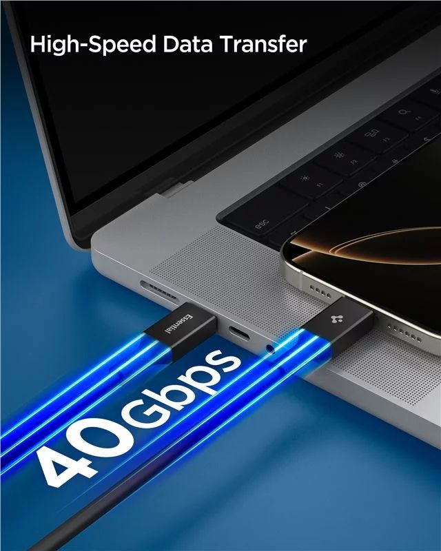 Spigen Essential USB C to USB C 240W Cable 1,2m Black