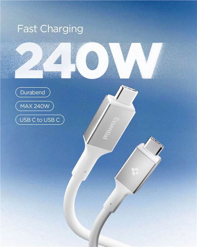 Spigen Essential USB C to USB C 240W Cable 1,2m White
