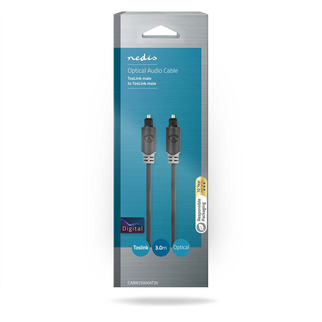 Nedis TosLink Male - TosLink Male Optical Audio Cable 3m Black