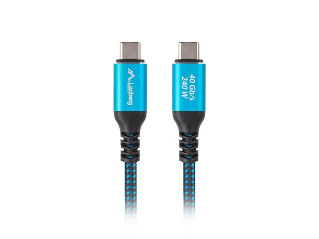 Lanberg USB-C 4.0 Cable 0,5m Black/Blue
