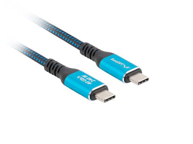 Lanberg USB-C 4.0 Cable 0,5m Black/Blue