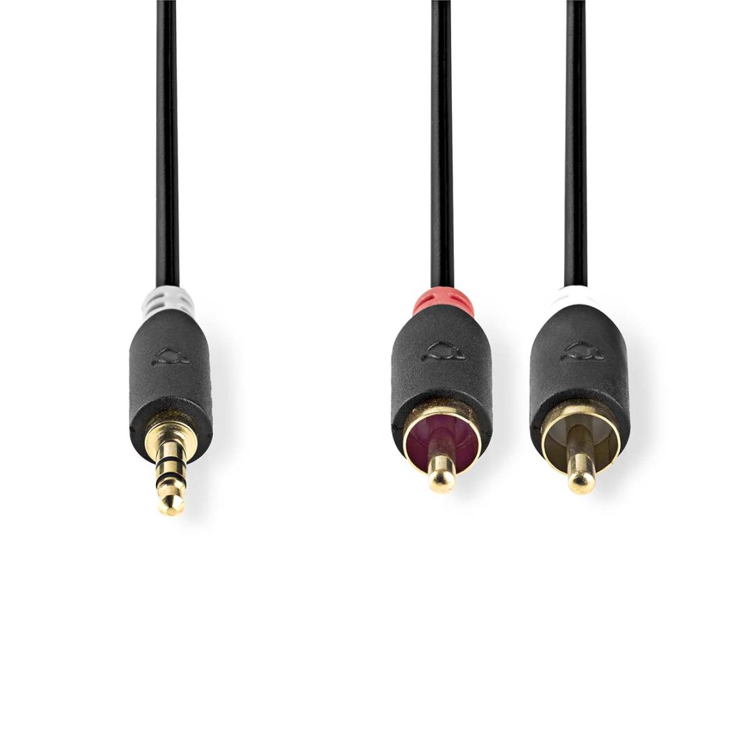 Nedis 3,5mm Male to 2x rca Male 0,5m Stereo Audio Cable