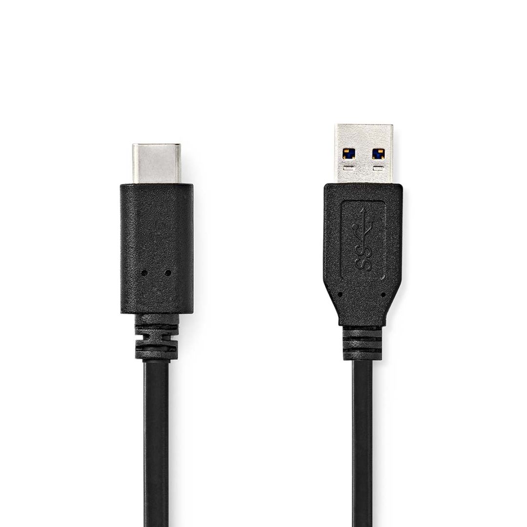 Nedis USB 3.2 Gen 2 USB-A Male to USB-C Male USB Cable 1m Black