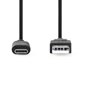 Nedis USB 3.2 Gen 2 USB-A Male to USB-C Male USB Cable 1m Black