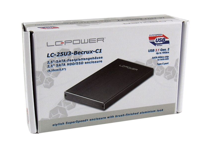 LC Power LC-25U3-Becrux-C1 - USB 3.1 Type-C Enclosure Black