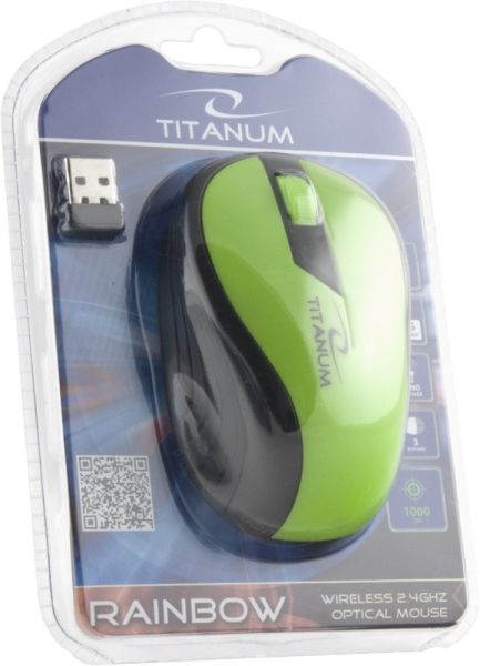 Esperanza Titanum Wireless Mouse Rainbow Green
