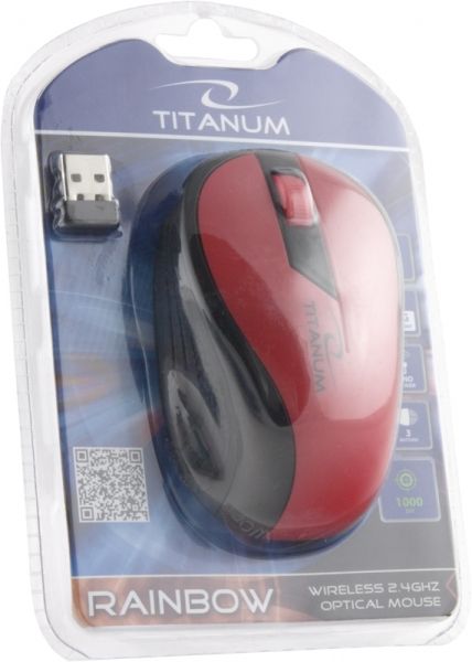 Esperanza Titanum Wireless Mouse Rainbow Red