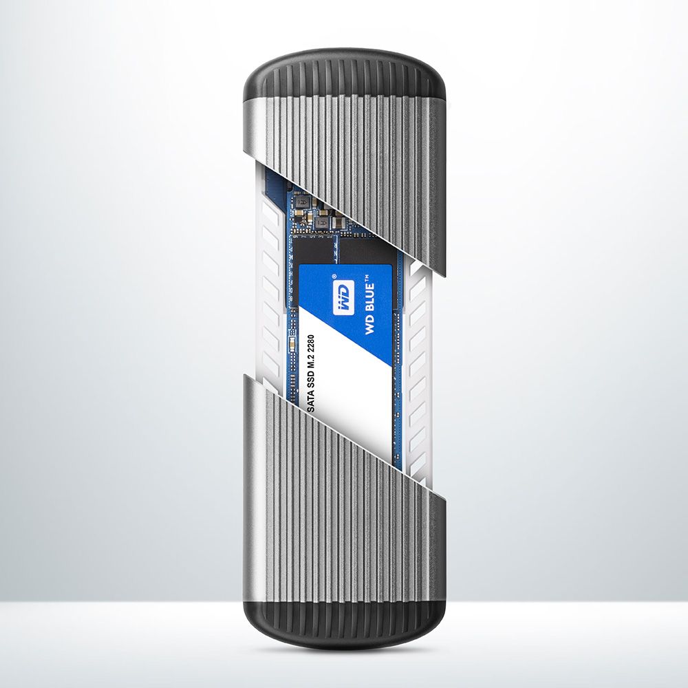 AXAGON EEM2-SA SuperSpeed USB M.2 SATA SSD Ribbed Box