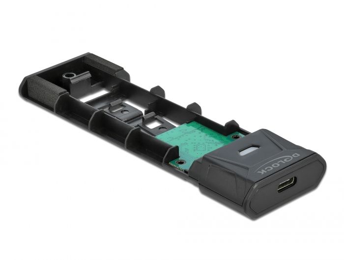 DeLock External USB Type-C Combo Enclosure for M.2 NVMe PCIe or SATA SSD - tool free
