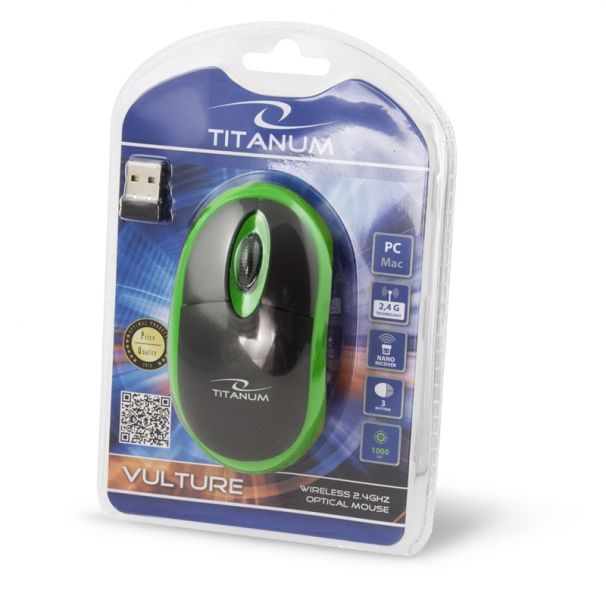 Esperanza Titanum Wireless Mouse Black/Green