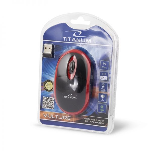 Esperanza Titanum Wireless Mouse Black/Red