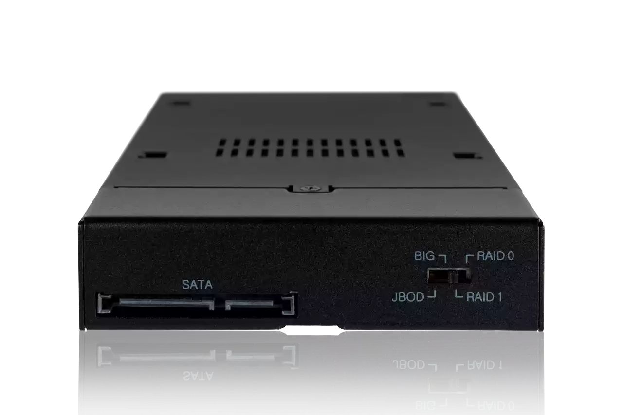 IcyDock ToughArmor RAID MB992SKR-B Rugged Full Metal Dual Bay RAID 2.5” SATA HDD & SSD Mobile Rack for External 3.5