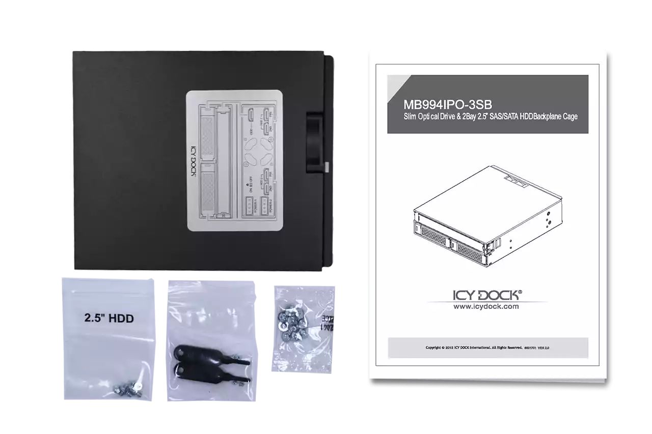 IcyDock ToughArmor MB994IPO-3SB Rugged Full Metal 2 Bay 2.5