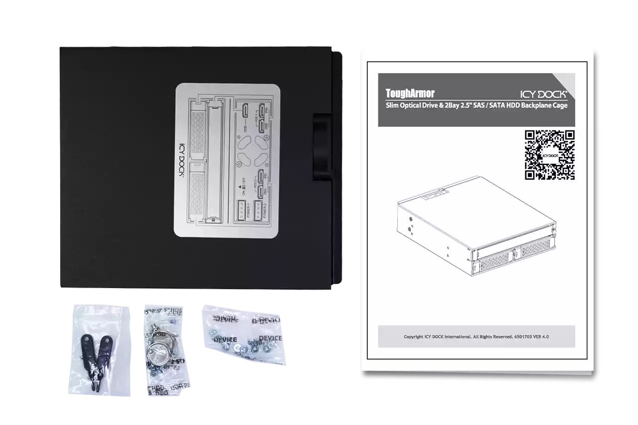 IcyDock ToughArmor MB994IKO-3SB Rugged Full Metal 2 Bay 2.5