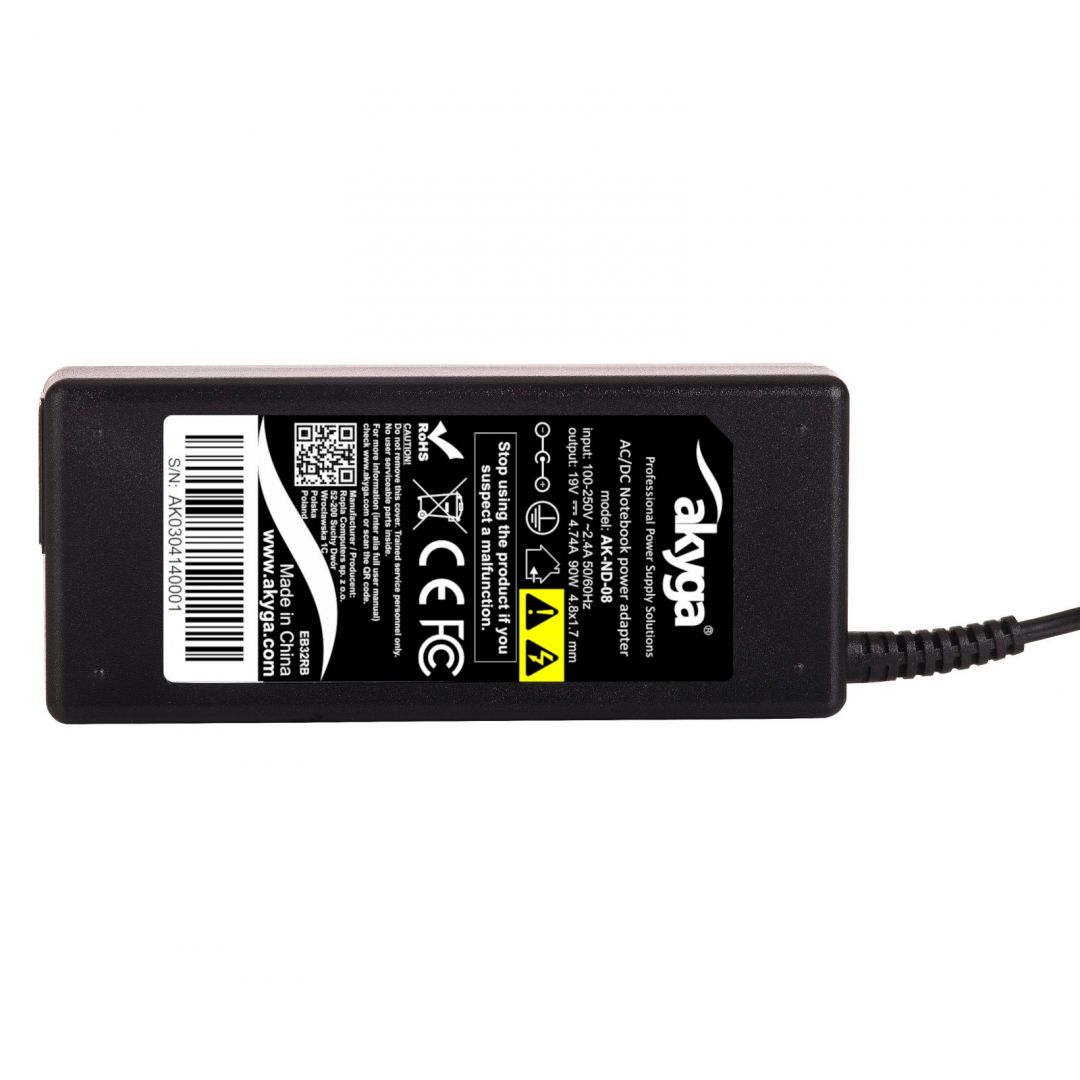 Akyga AK-ND-08 19V / 4,74A 90W 4,8x1,7mm univerzális hálózati notebook töltő