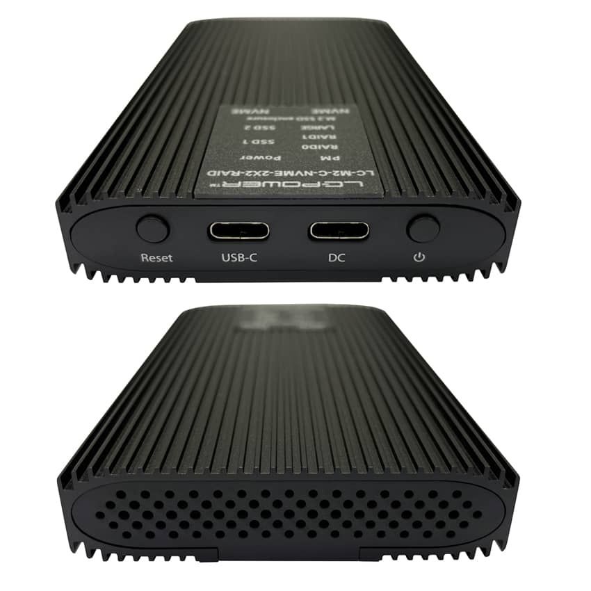 LC Power LC-M2-C-NVME-2X2-RAID M.2 NVMe SSD Enclosure Black