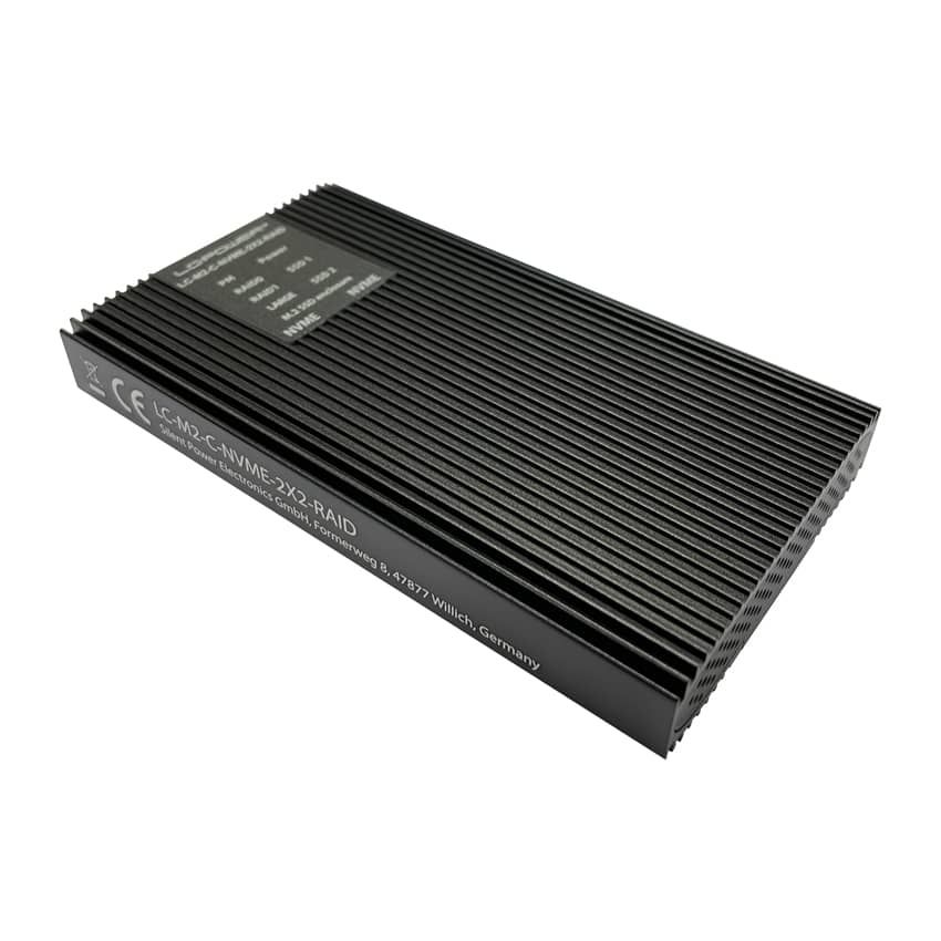 LC Power LC-M2-C-NVME-2X2-RAID M.2 NVMe SSD Enclosure Black