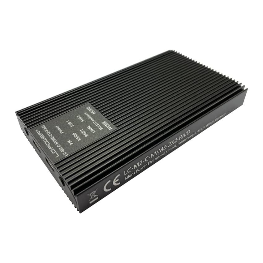 LC Power LC-M2-C-NVME-2X2-RAID M.2 NVMe SSD Enclosure Black