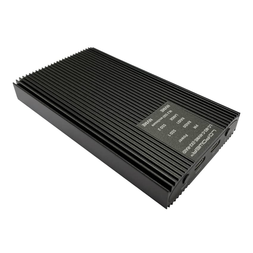 LC Power LC-M2-C-NVME-2X2-RAID M.2 NVMe SSD Enclosure Black