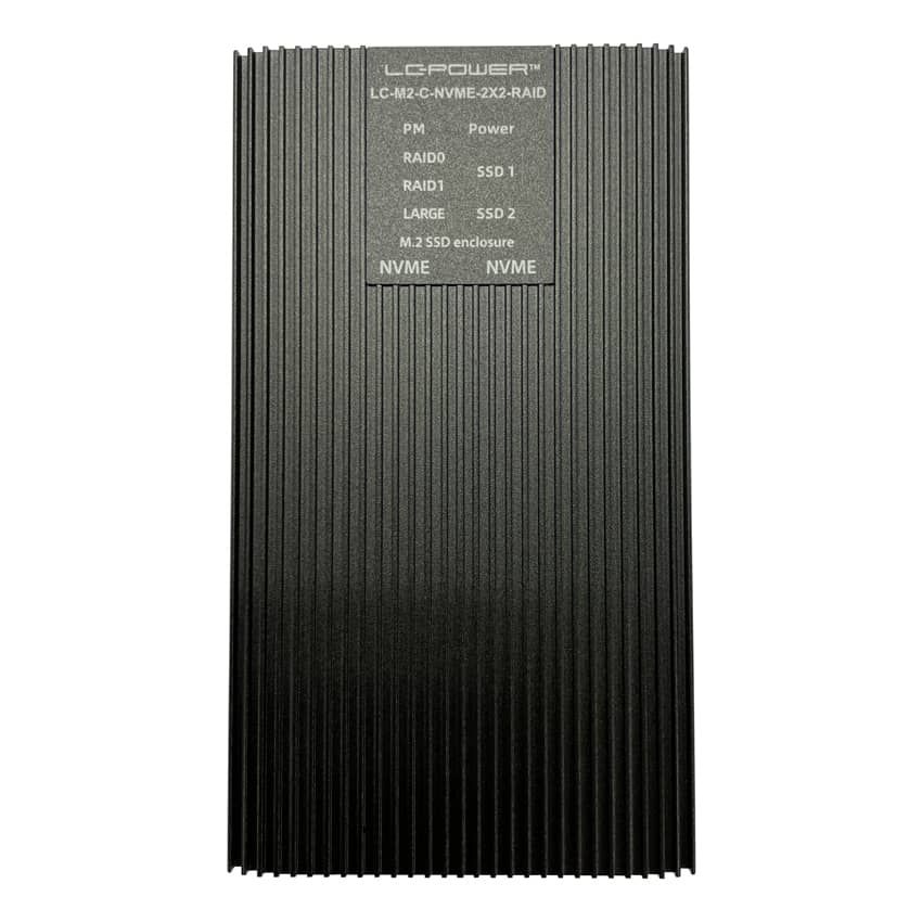 LC Power LC-M2-C-NVME-2X2-RAID M.2 NVMe SSD Enclosure Black