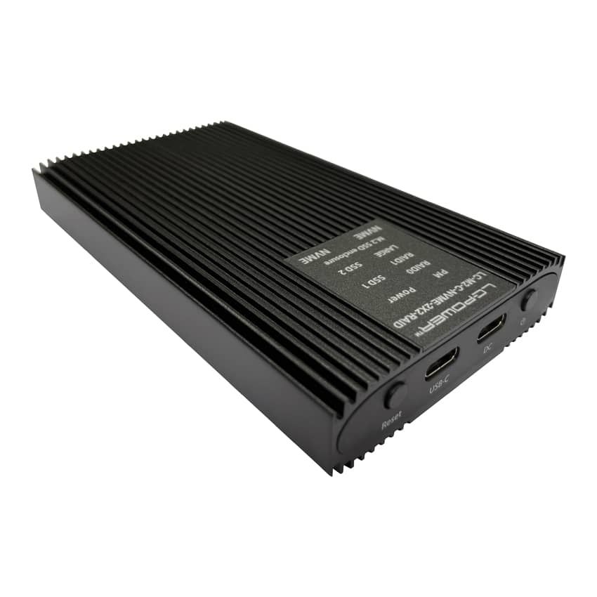 LC Power LC-M2-C-NVME-2X2-RAID M.2 NVMe SSD Enclosure Black