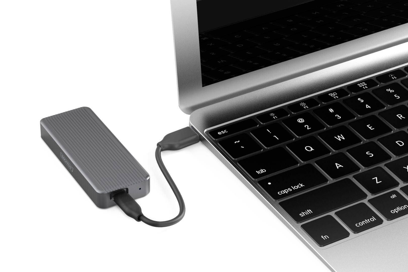 Digitus USB M.2 hard disk enclosure SSD external NVMe  20Gbps USB 3.2 Gen2x2 aluminum