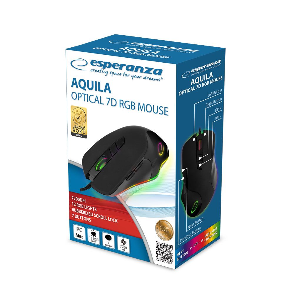 Esperanza EM132 Aquila Wired Gaming Mouse Black