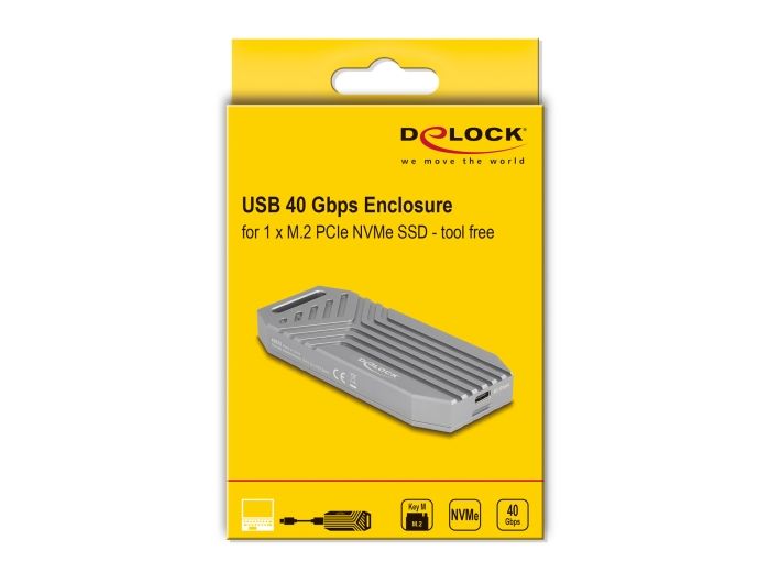 DeLock M.2 NVMe SSD Enclosure USB 40 Gbps tool free