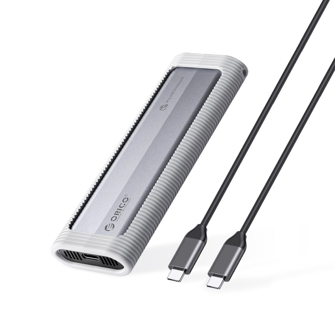Orico AXM2S-G2 10Gbps M.2 NVMe & NGFF SSD Enclosure with Protective Silicone Case Grey