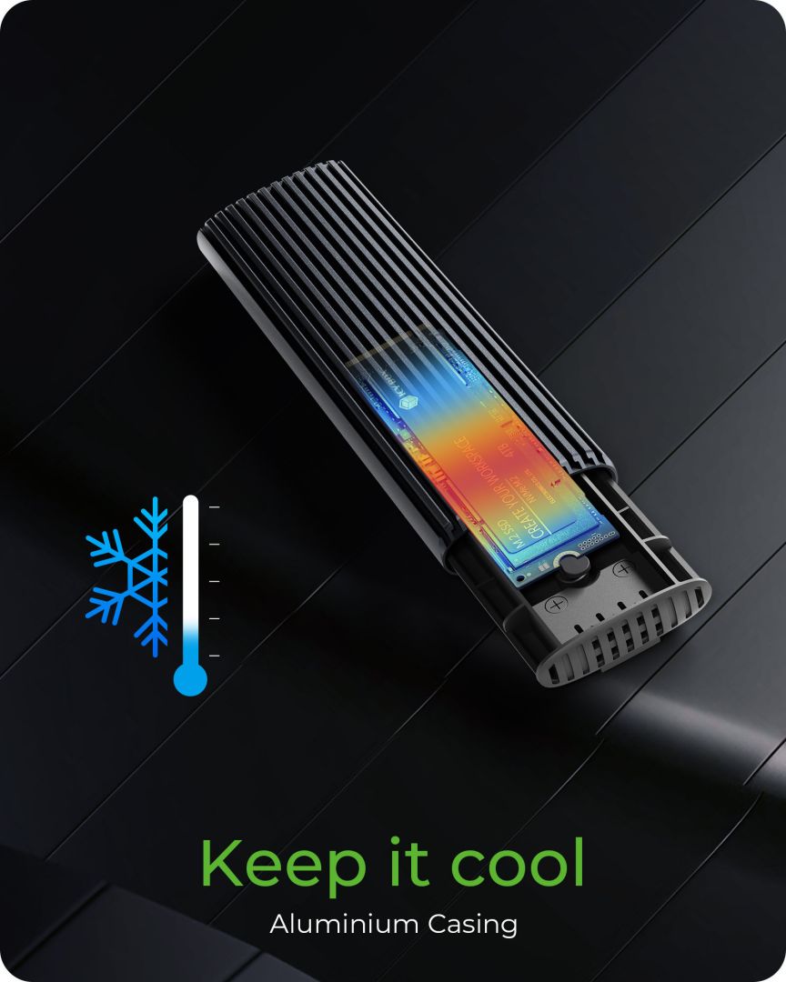 Raidsonic IcyBox IB-1808MCT-CU31 M.2 NVMe & SATA SSD Enclosure Grey