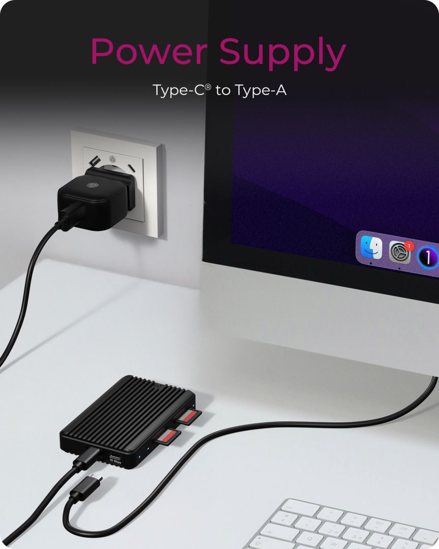 Raidsonic IcyBox IB-CR602M-C31 M.2 SSD Enclosure for M.2 NVMe & SATA SSD with dual SD 4.0 card reader