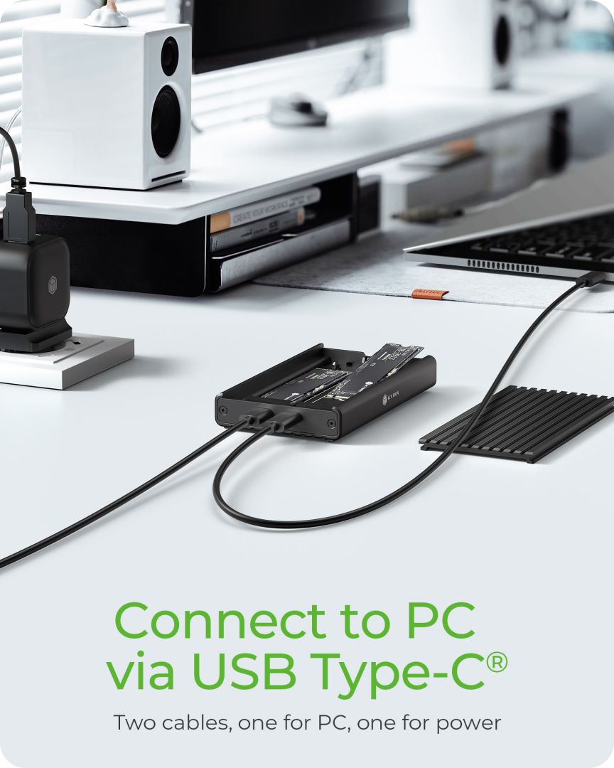 Raidsonic IcyBox IB-2817M-C32 Enclosure for 2x NVMe SSD with USB 3.2 Gen 2x2 Type-C connection