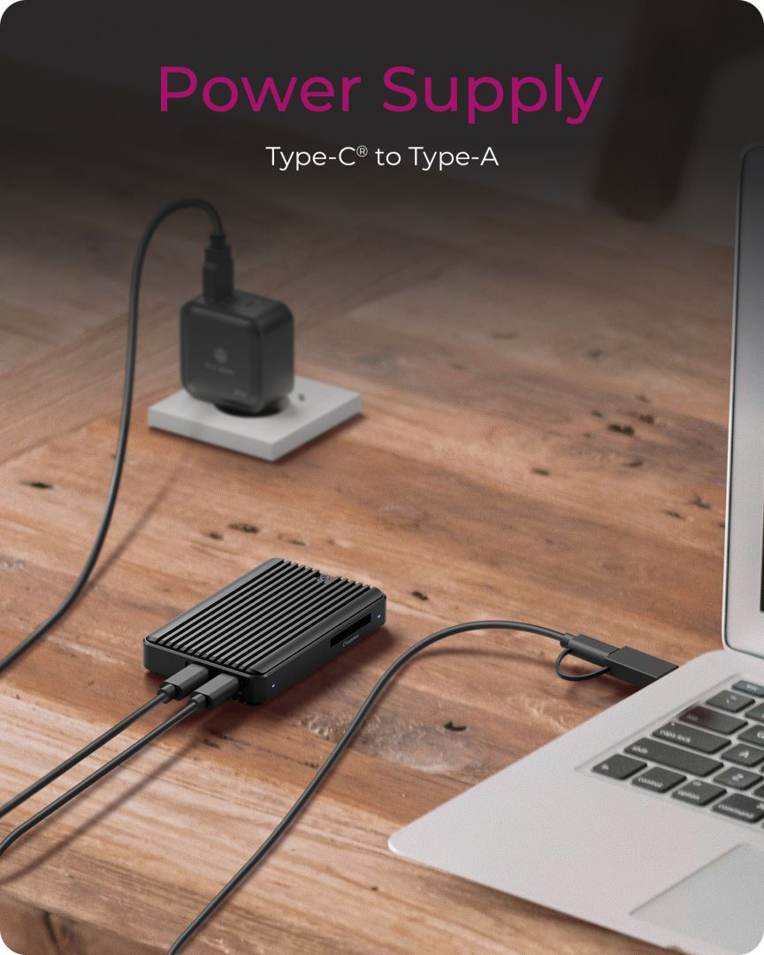 Raidsonic IcyBox IB-CR601M-C31 M.2 SSD Enclosure for M.2 NVMe & SATA SSD with integrated CFexpress Type-B card reader